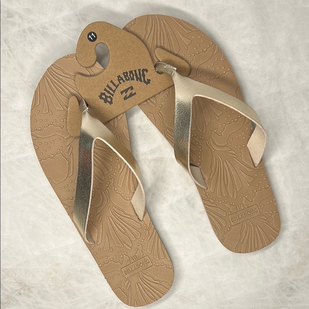 Billabong Sand and Gold Metallic Flip Flops | 11